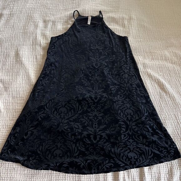 Final Touch Velvet Burnout Mini Dress Women Small Black Floral Whimsigoth Witchy - Picture 4 of 11